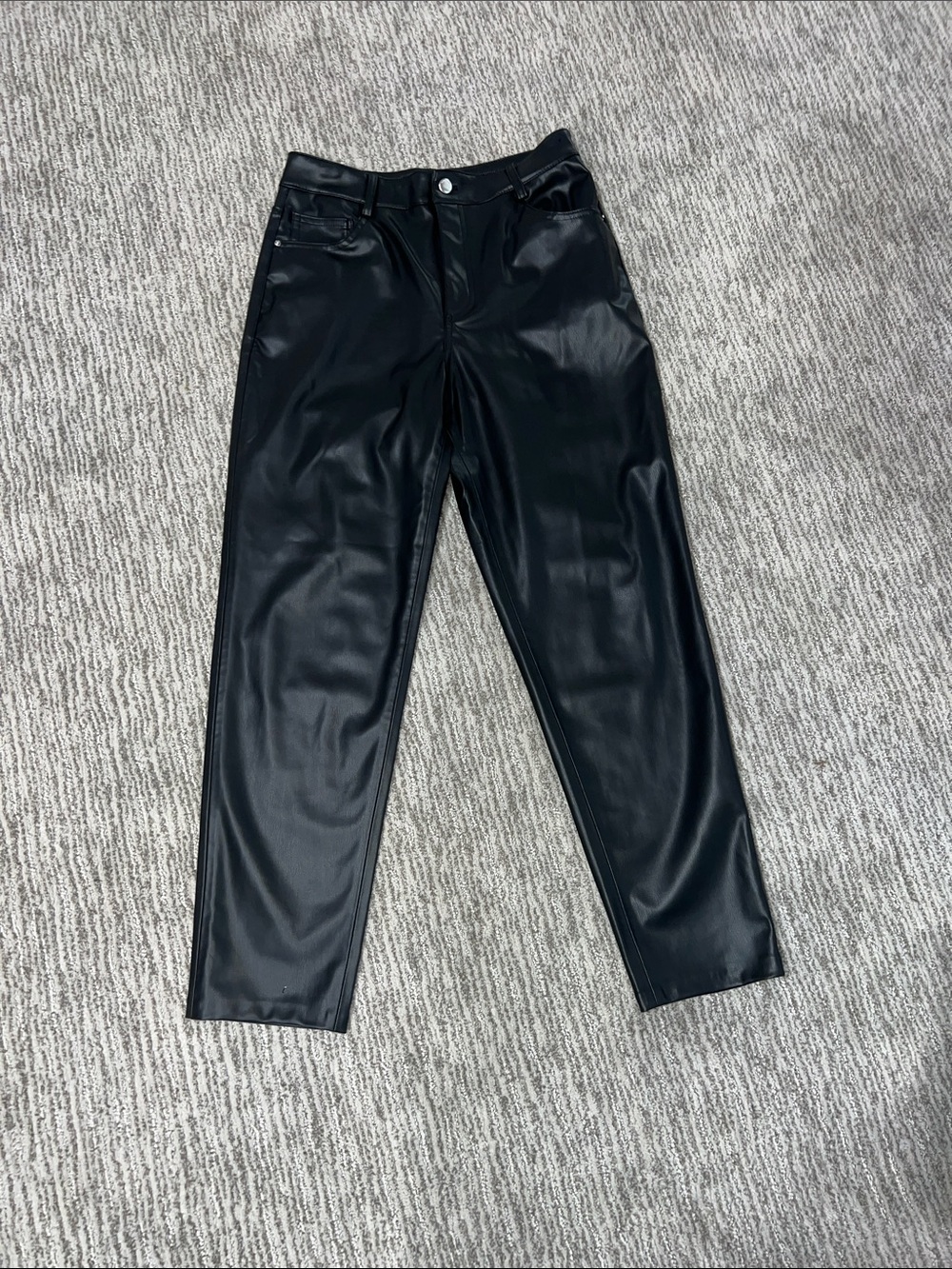 Zara Black Faux Leather Pants